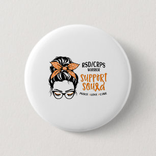 Chapa Redonda De 5 Cm Rsdcrps Warrior Awareness Squad Messy Bun