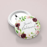 Chapa Redonda De 5 Cm Rubor Romance Junior Bridesmaid<br><div class="desc">Identifique a los jugadores clave de su ducha de novia con nuestros elegantes botones florales de moda. El botón presenta una flor cortina de flores de color rosa y burdeos de marsala con la inscripción "niñera de novias" en el interior con escritura con letras a mano.</div>