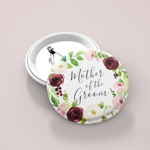 Chapa Redonda De 5 Cm Rubor Romance Mother of the Groom