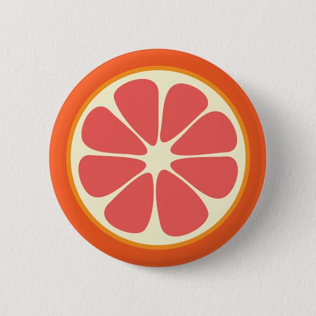 Chapa Redonda De 5 Cm Ruby Red Grapefruit Juicy Sweet Citrus Fruit Slice (Anverso)