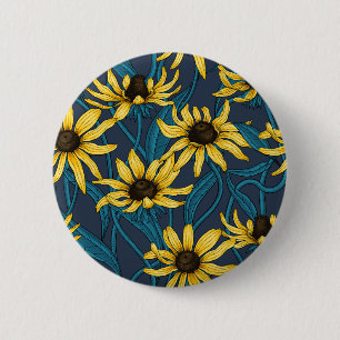 Chapa Redonda De 5 Cm Rudbekia amarilla en la marina