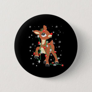 Chapa Redonda De 5 Cm Rudolph La Nariz Roja Reno Para Niños Y Cristma