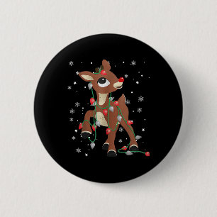 Chapa Redonda De 5 Cm Rudolph La Nariz Roja Reno Para Niños Y Navidad