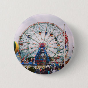 Chapa Redonda De 5 Cm Rueda de maravilla de Coney Island