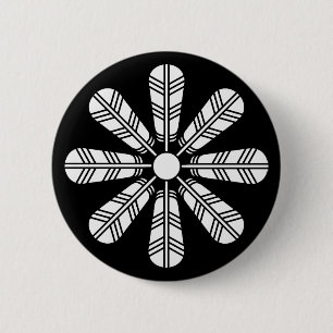 Chapa Redonda De 5 Cm Rueda de ocho plumas de halcón