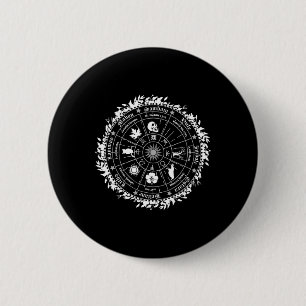 Chapa Redonda De 5 Cm Rueda Pagana Del Año Bruja Wicca Feliz Ostara