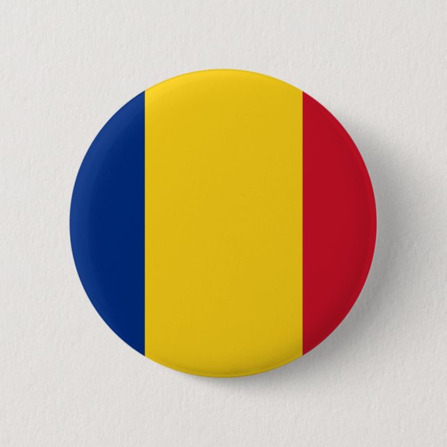 Chapa Redonda De 5 Cm Rumania - bandera rumana - Drapelul României (Anverso)