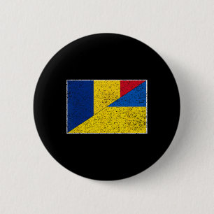 Chapa Redonda De 5 Cm Rumania Ucrania Bandera Orgullo Rumano Ucraniano N
