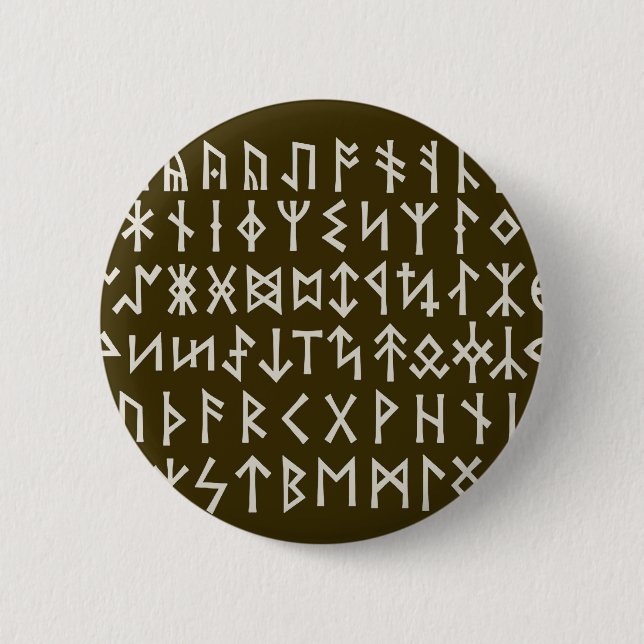 Chapa Redonda De 5 Cm Runas Futhark Antiguo (Anverso)