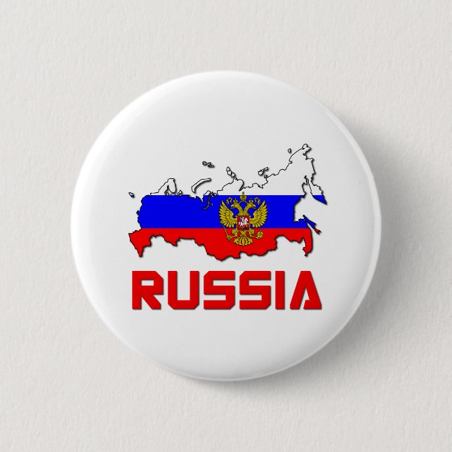 Chapa Redonda De 5 Cm Rusia con el escudo (Anverso)