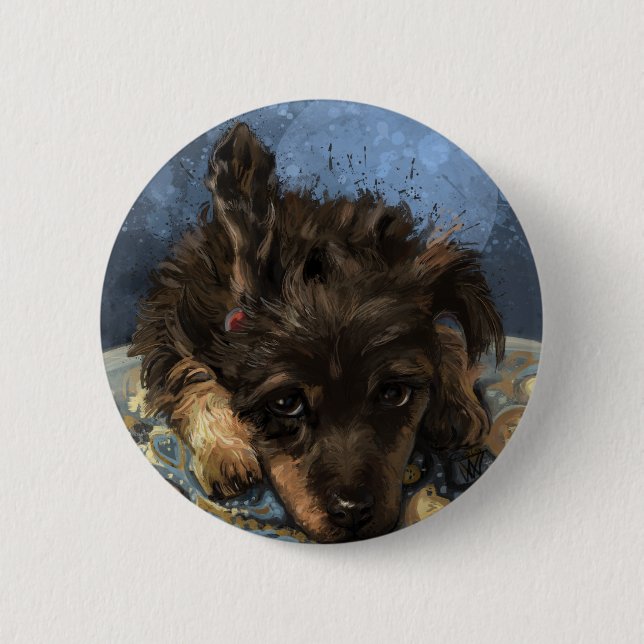 Chapa Redonda De 5 Cm Rusty el Caniche (Anverso)