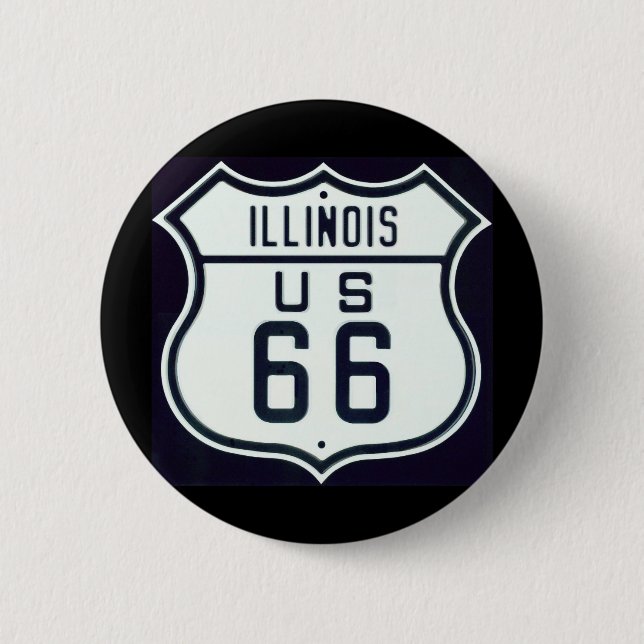 Chapa Redonda De 5 Cm Ruta 66 Illinois (Anverso)