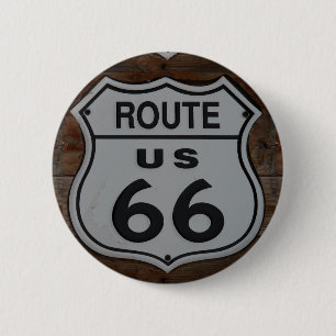 Chapa Redonda De 5 Cm Ruta 66 señalización retro rústico