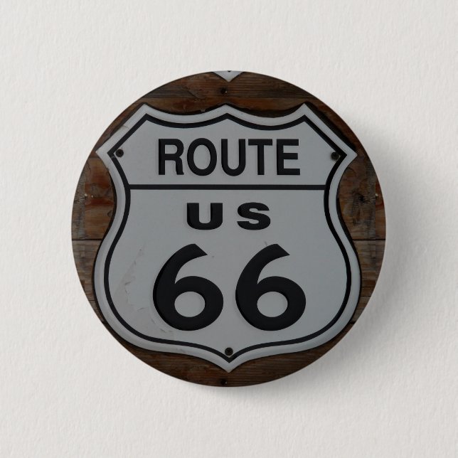 Chapa Redonda De 5 Cm Ruta 66 señalización retro rústico (Anverso)