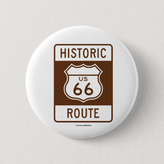 Chapa Redonda De 5 Cm Ruta histórica 66 (Rótulo de los E.E.U.U. de la