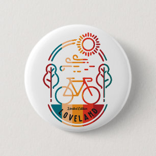 Chapa Redonda De 5 Cm Ruta Retro Loveland Bike
