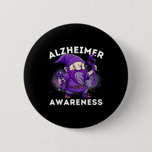 Chapa Redonda De 5 Cm S Awareness Month T Heimer Gnomes T Purple Star