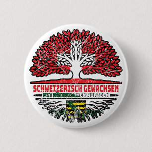 Chapa Redonda De 5 Cm Sachsen Sächsisch Schweizer Schweiz Baum Wurzel