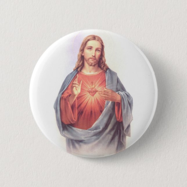 Chapa Redonda De 5 Cm SacredHeartJesus (Anverso)