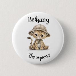 Chapa Redonda De 5 Cm Safari Adventure Babies | Cute Watercolour Animals