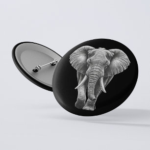 Chapa Redonda De 5 Cm Safari de elefantes africanos y aventura zoológica