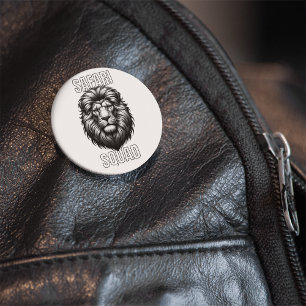 Chapa Redonda De 5 Cm Safari Squad Africa Lion Head Zoo Adventure