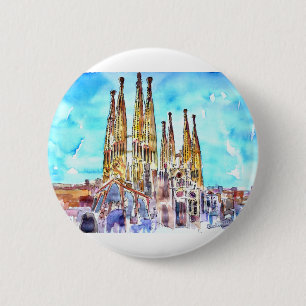 Chapa Redonda De 5 Cm Sagrada Familia Barcelona