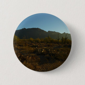 Chapa Redonda De 5 Cm Saguaro Amanecer en el Parque Nacional Saguaro