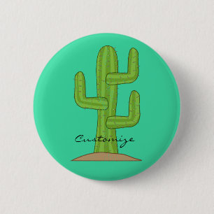 Chapa Redonda De 5 Cm Saguaro Cactus Thunder_Cove