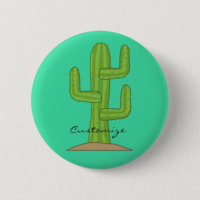 Chapa Redonda De 5 Cm Saguaro Cactus Thunder_Cove (Anverso)