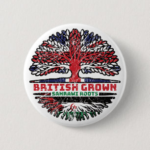 Chapa Redonda De 5 Cm Sahara Occidental Sahrawi Bandera de árboles britá