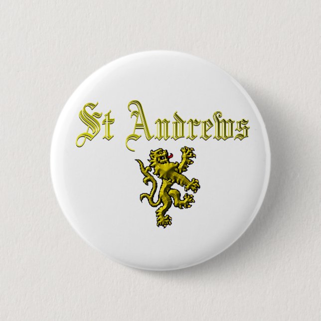 Chapa Redonda De 5 Cm Saint Andrews Escocia (Anverso)