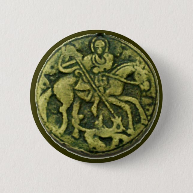CHAPA REDONDA DE 5 CM SAINT GEORGE Y DRAGON MEDALLION (Anverso)