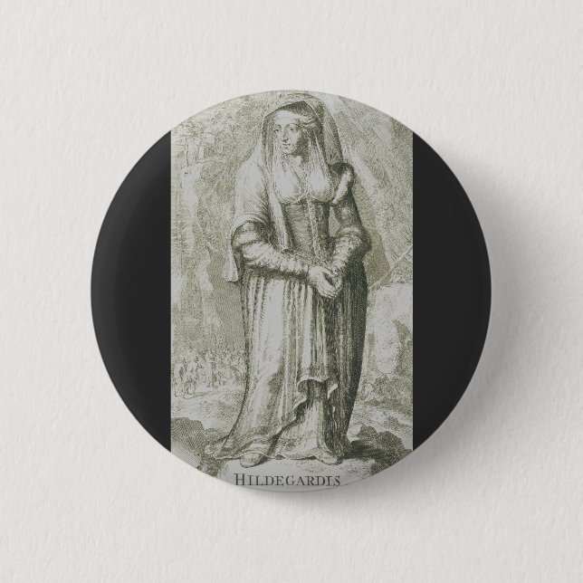 Chapa Redonda De 5 Cm Saint Hildegard de Bingen (Anverso)