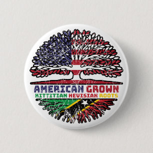 Chapa Redonda De 5 Cm Saint Kitts Nevis Kittitian Nevisian American USA