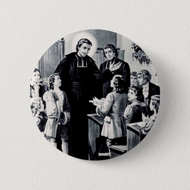 Chapa Redonda De 5 Cm Saint Louis de Montfort (Anverso)