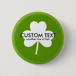 Chapa Redonda De 5 Cm Saint Patrick's Day Lucky Green Clover Custom Text