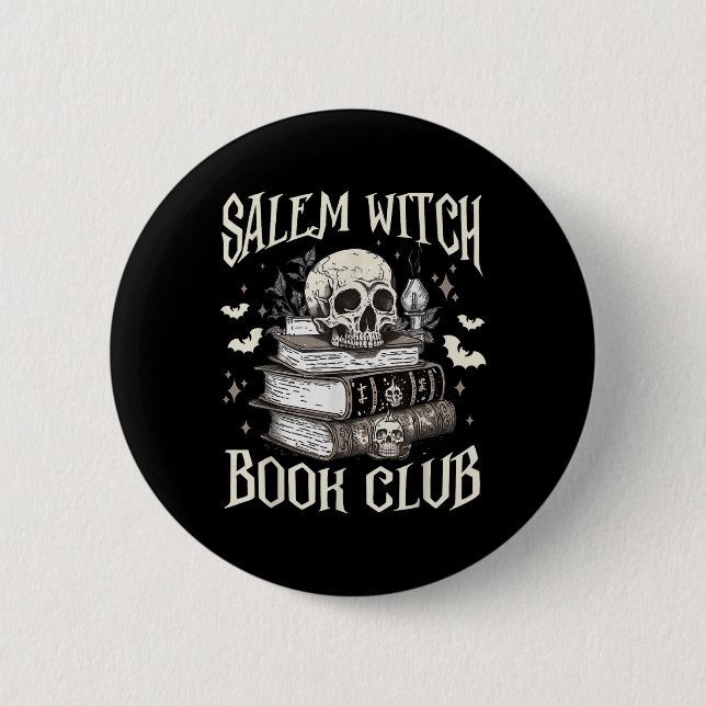 Chapa Redonda De 5 Cm Salem Witch Book Club Halloween (Anverso)