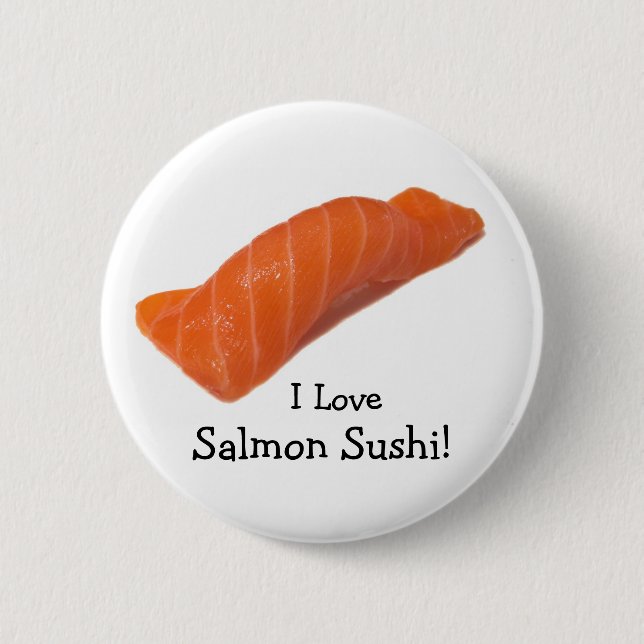 Chapa Redonda De 5 Cm salmonsushi, me encanta, Salmon Sushi! (Anverso)