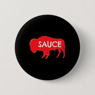Chapa Redonda De 5 Cm Salsa de búfalo divertida Gráfica Alas calientes C