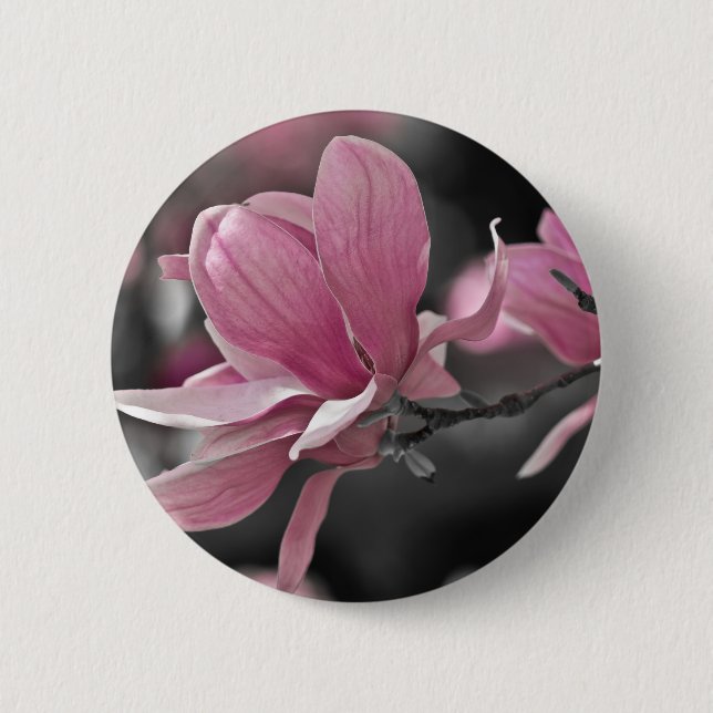 Chapa Redonda De 5 Cm Salsa rosa japonés Magnolia (Anverso)