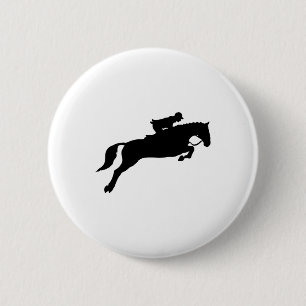 Chapa Redonda De 5 Cm Saltando de caballos de carreras de Galloping