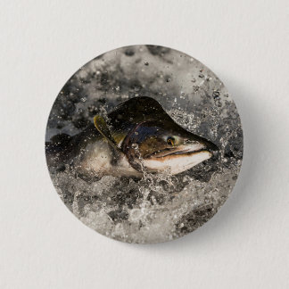 Chapa Redonda De 5 Cm Saltando Salmon