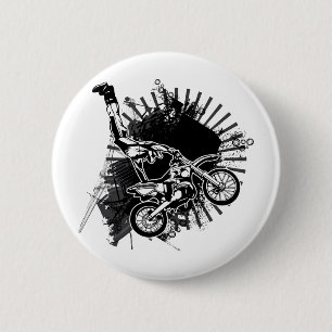 Chapa Redonda De 5 Cm Salto del Grunge del motocrós