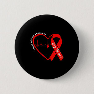 Chapa Redonda De 5 Cm Salud del Corazón Conciencia de Enfermedades del C