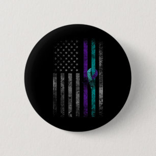 Chapa Redonda De 5 Cm Salud mental Bandera Americana Sensibilización sob