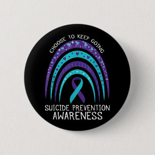 Chapa Redonda De 5 Cm Salud Mental Conciencia sobre Suicidio Arcoíris Bo
