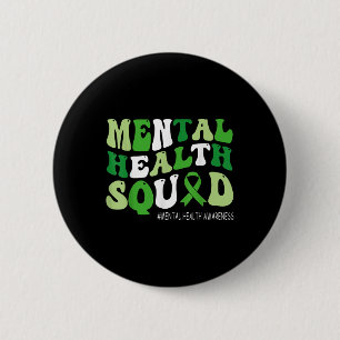 Chapa Redonda De 5 Cm Salud Mental Escuadrón de Enfermedades Cerebrales 