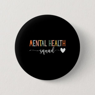 Chapa Redonda De 5 Cm Salud Mental Escuadrón de Enfermedades Cerebrales