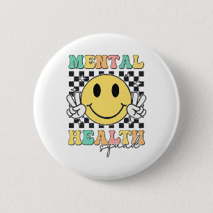 Chapa Redonda De 5 Cm Salud Mental Escuadrón de Enfermedades Cerebrales